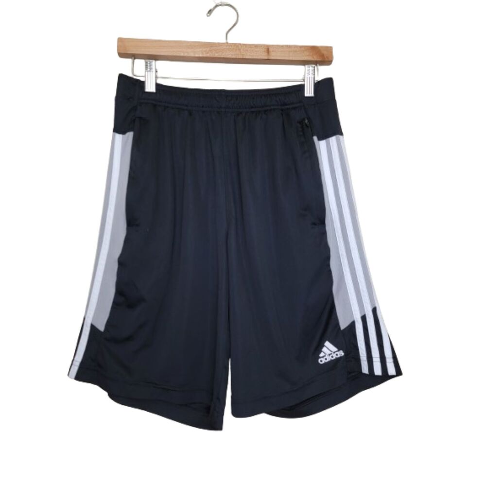 Adidas Aeroready Men's Black & White Zip Pocket Shorts - 28x19
